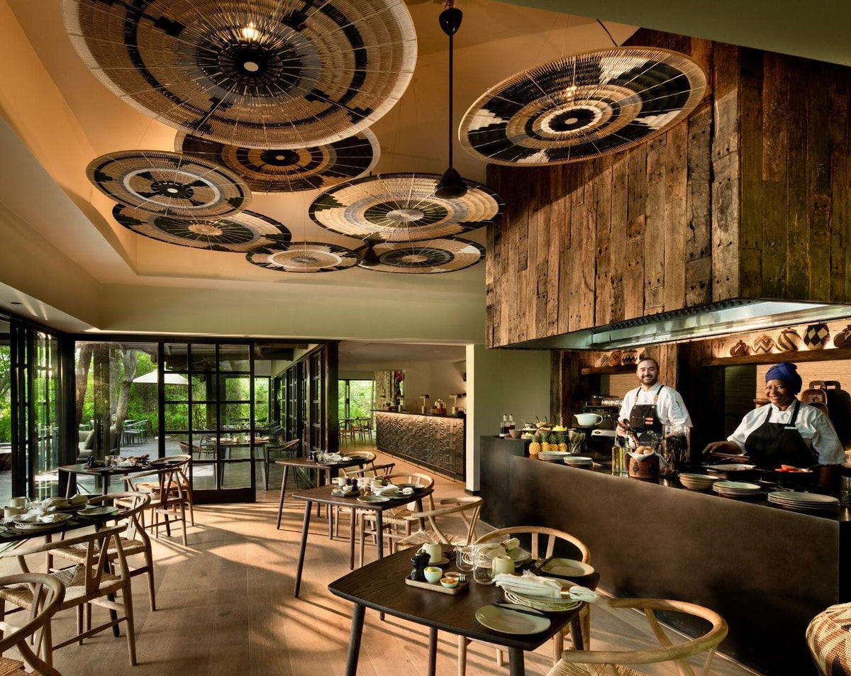 The reimagined Etosha ceiling shades: A Blend of Tradition and Innovation for &Beyond's Phinda Forest Lodge