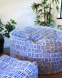 Limited Edition - Big BoriBori Bean Bag AshantiDesign Flatpack Blue Crosshatch