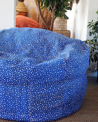 Limited Edition - Big BoriBori Bean Bag AshantiDesign Flatpack Blue Polka Dot 