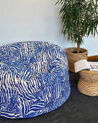 Screen Printed - Big BoriBori Bean Bag AshantiDesign Flatpack Zebra - Royal Blue